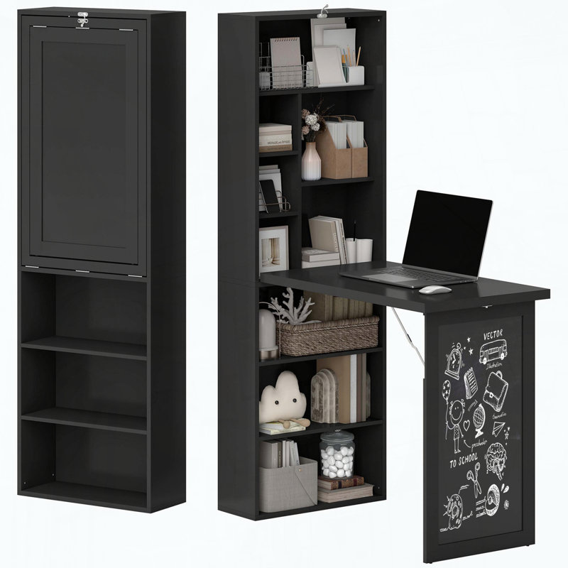 Wall Mount Computer Desk with Fold-Out Design