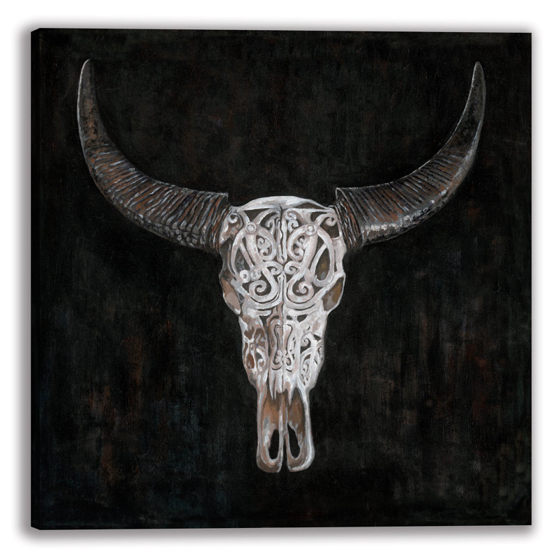 " Skull Of Cattle " Painting Print, 40" H x 40" W x 1.5" D