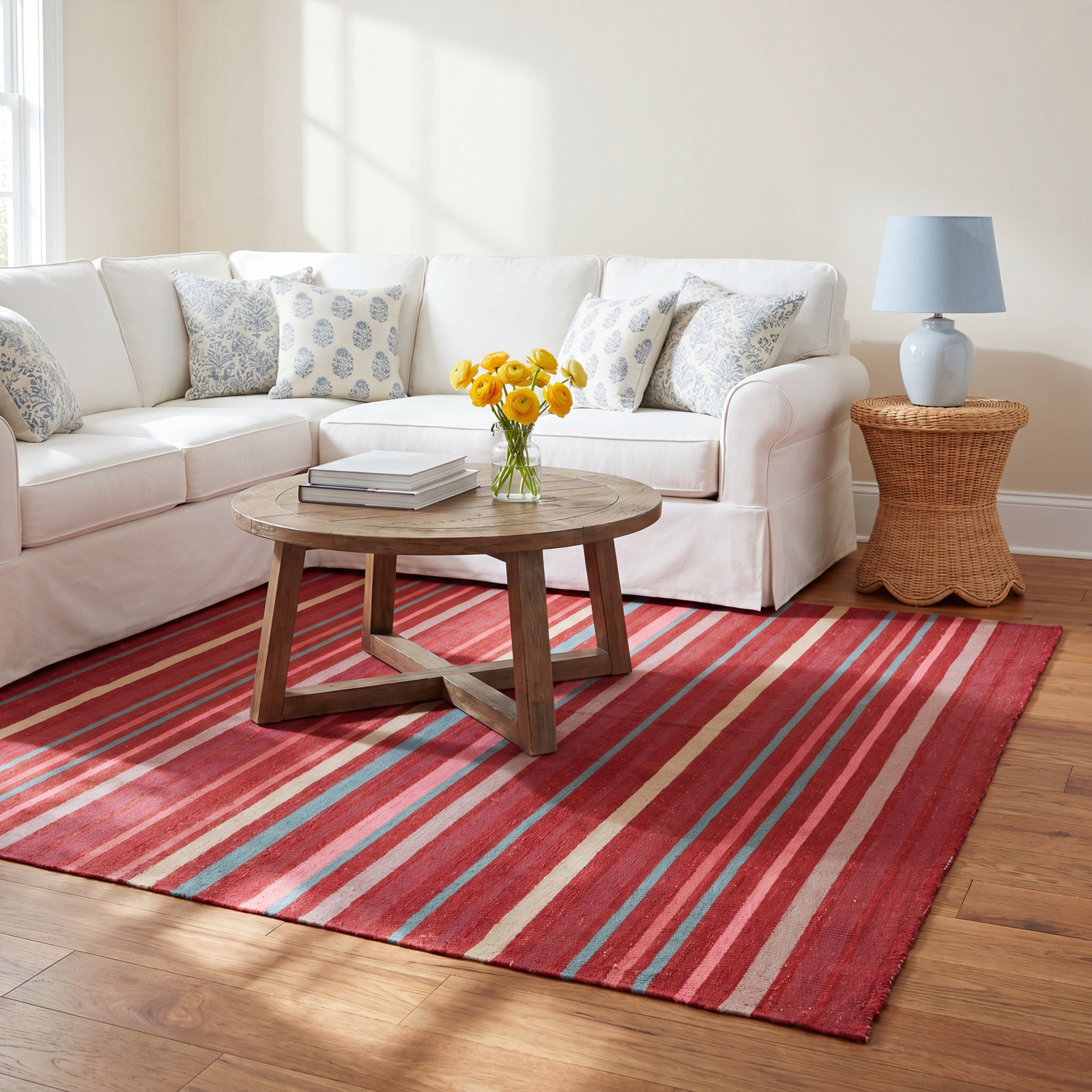 Etha Handmade Rug, Rectangle 5' x 8'