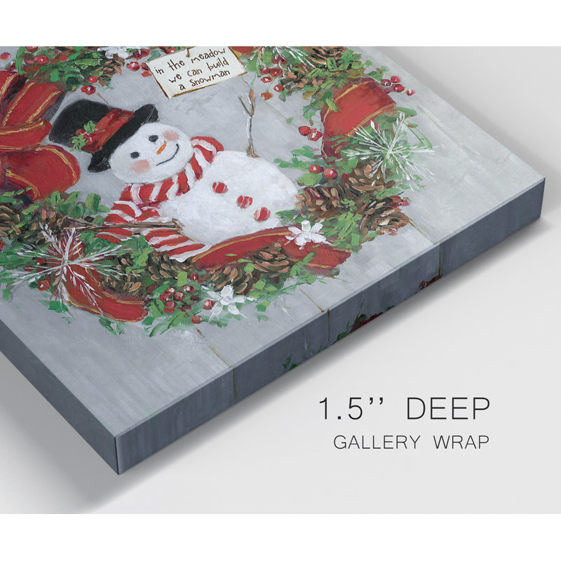 Mr. Snowman - Ensemble de 2 reproductions sur toiles tendues, H 16 po x l 32 po x P 1 po
