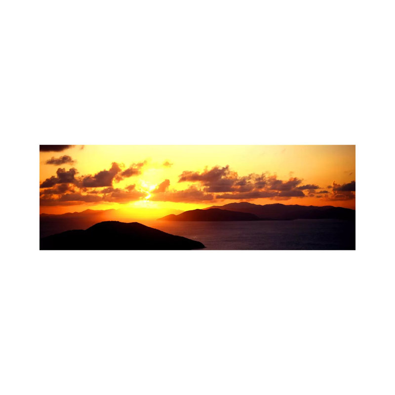 Sunset Virgin Gorda British Virgin Islands - Wrapped Canvas Panoramic Print, 30.48 cm H x 91.44 cm W x 1.91 cm D