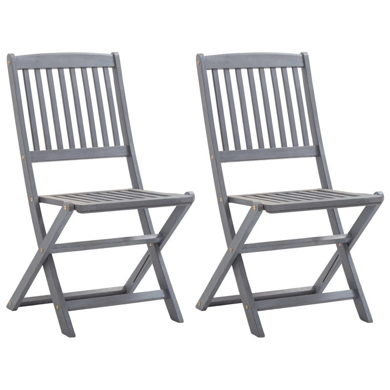 Boger Folding Patio Dining Side Chair, Grey