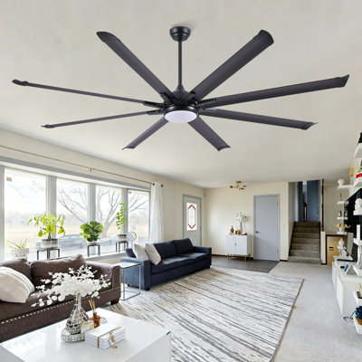Ventilateur de plafond industriel standard à 8 pales avec télécommande et contrôle intelligent