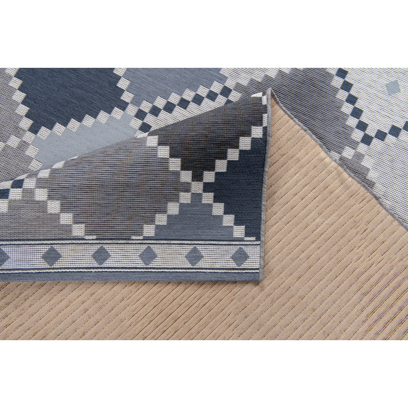 Collings Flatweave Rug in Blue/ Grey/ White, Rectangle 160 x 230cm