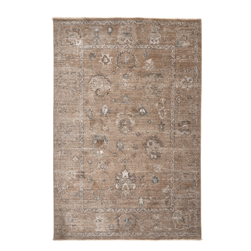 Haven Power Loomed Polyester Indoor Rug, 3'6x5'6, Brown