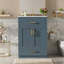 Meuble-lavabo 24 po avec lavabo intégré en céramique, meuble-lavabo à 2 portes, 1 tiroir basculant et meuble-lavabo simple pour salle de bain de petite et moyenne taille, bleu-1211905738