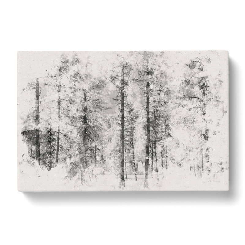 Montana Forest Watercolour - Wrapped Canvas Print, 50cm H x 76cm W x 3cm D