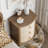 Elegant 3-Drawer Nightstand With Gold Leaf Handles-1019778029