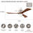 52 inch Flush Mount Low Profile Ceiling Fan with LED Lights and Remote Control, DC Motor, 3 Blades-69336432-69336436