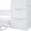 Lit avec tablette intégrée et garde-robe - Blanc Choix de rangement polyvalent