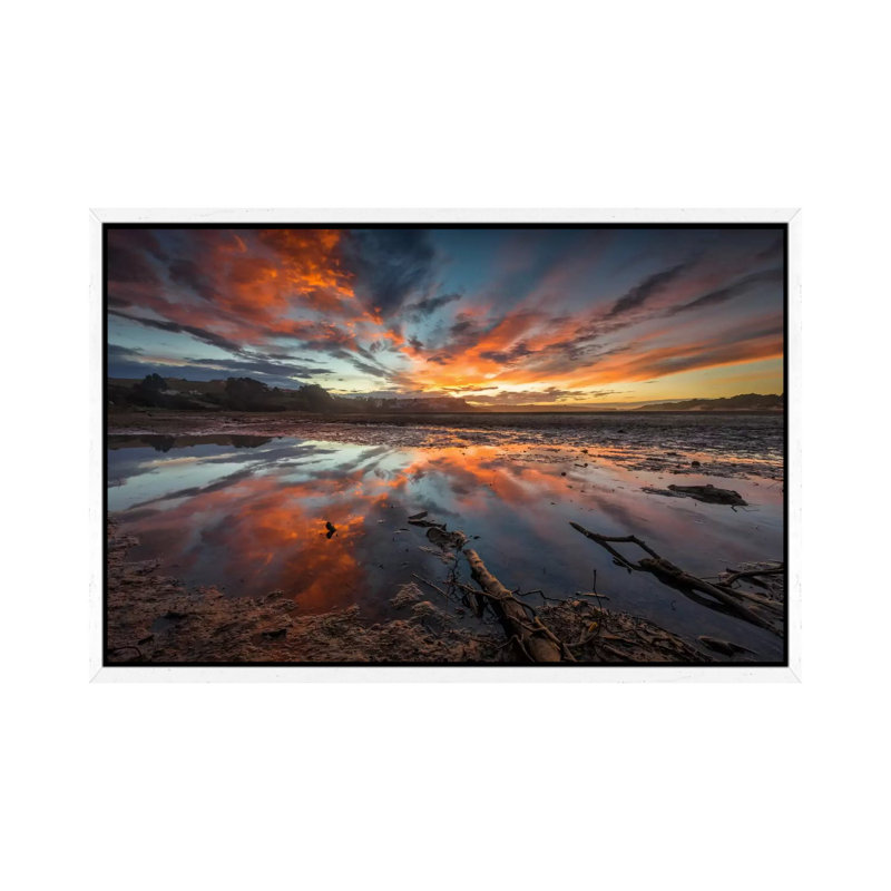 Fire In The Sky by Sergio Lanza - Gallery-Wrapped Canvas Giclée on Canvas, 101.6 cm H x 66.04 cm W, White Framed