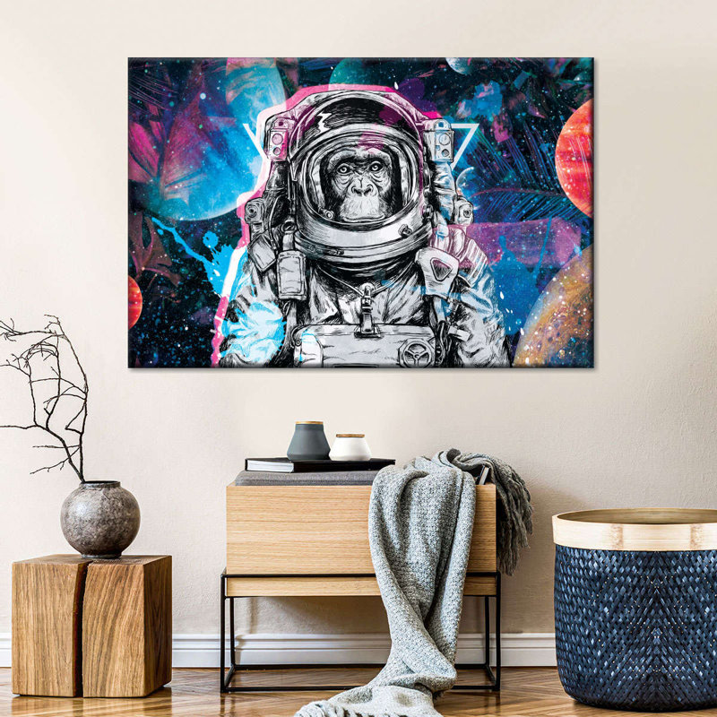 " Chimp Astronaut " Print, 20" H x 30" W x 1.25" D
