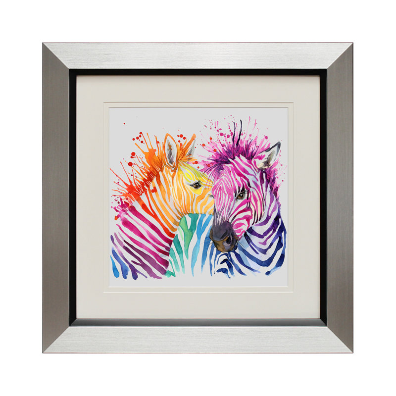 Rainbow Zebras I - Single Picture Frame Print