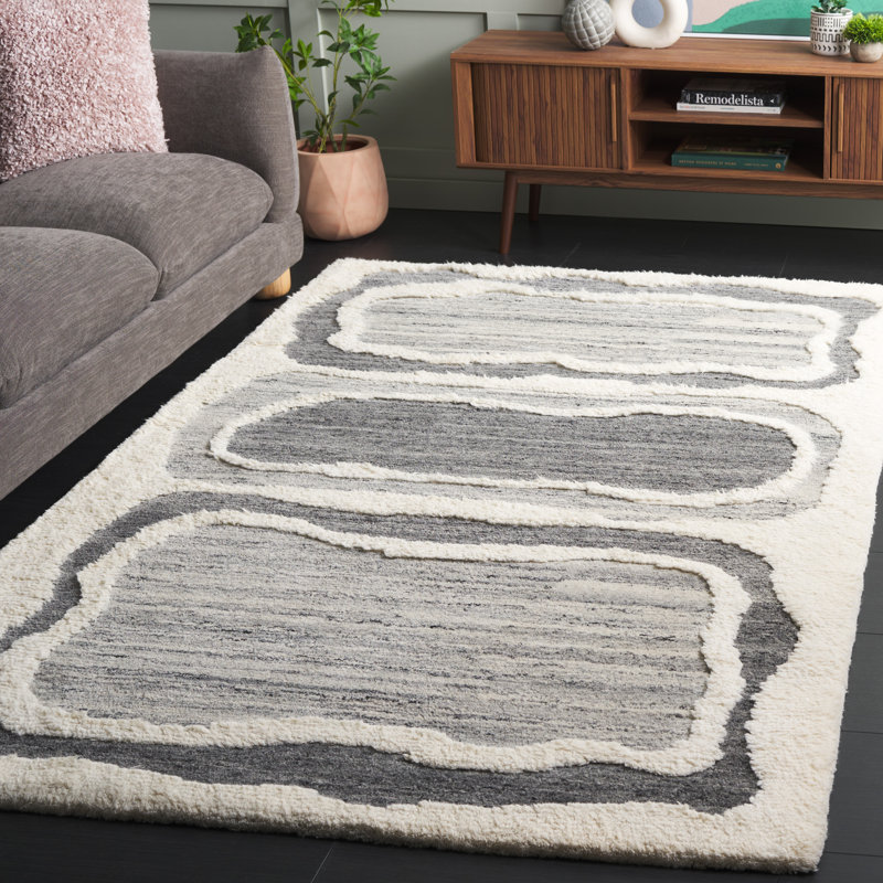 Casablanca 447 Hand Tufted Wool Pile Abstract Rug, Rectangle 5' x 8'