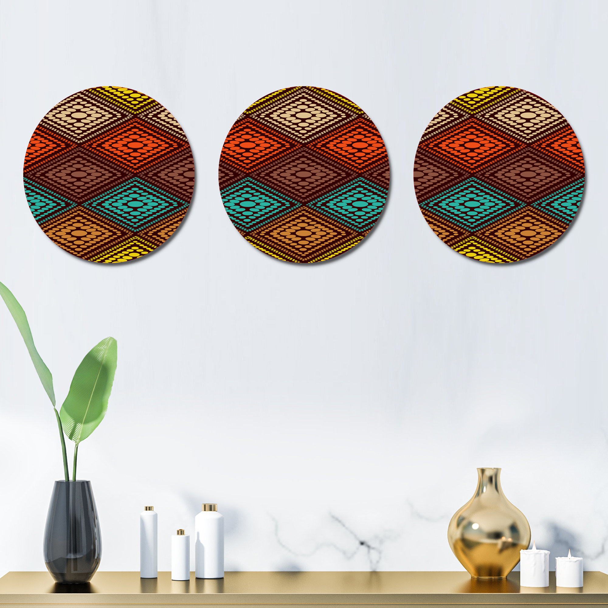 Curated visual reference: Visual Reference: East Urban Home Abstract Color Dot Geometric Pattern