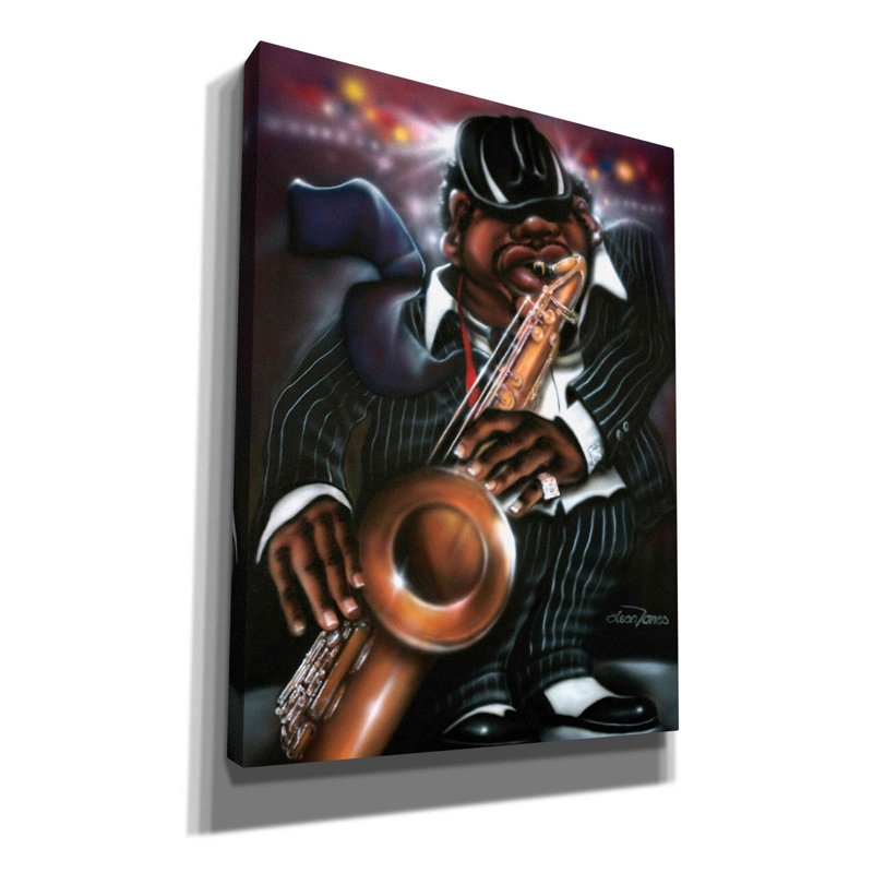 «Winston Porter Jazzman Moe» par Leonard Jones - impression sur toile tendue, H 16 po x l 12 po x P 0,75 po