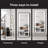 Full-length vertical mirror with LED light, illuminated floor mirror with bracket, dimming wall mirror with full-length aluminum alloy thin frame
