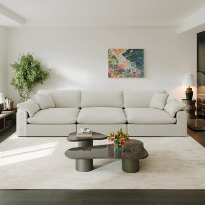 Upholstered Sectional Sofa, Cloud Couch, 3 Seater Cloud Modular Sectional Sofa Couch for Living Room Bedroom