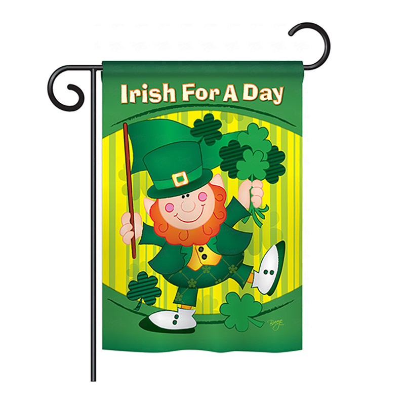 Drapeau irlandais pour maison / jardin en polyester 2 faces, H 40 po x l 28 po
