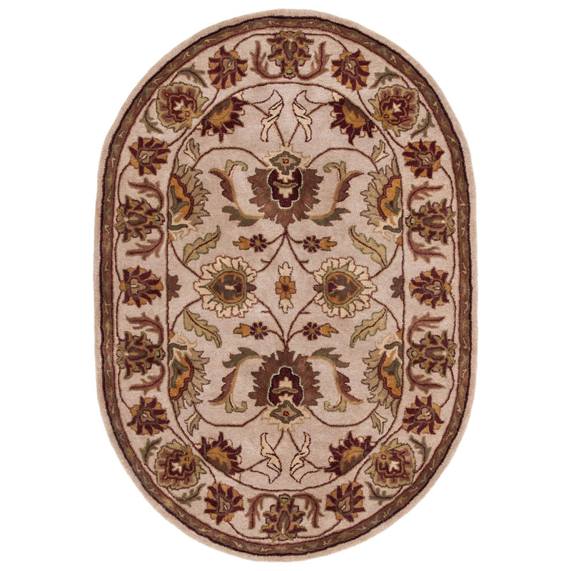 Hand Tufted Wool Oriental Rug, Oval 4'6" x 6'6"
