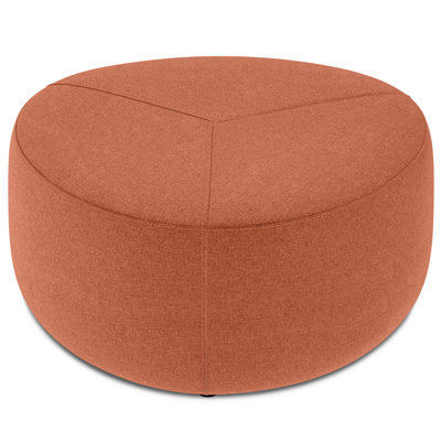 Moore 32"W Large Round Ottoman with Upholstered Seat and Solid Wood Frame, Assembled