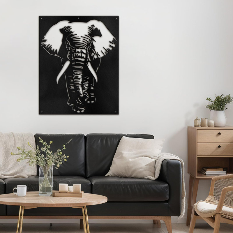 Wall Decor Metal, 36" H x 24" W x 0.05" D, Black