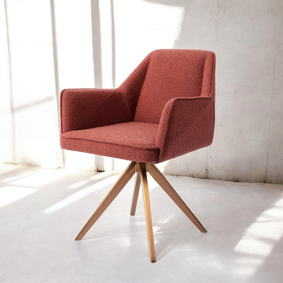 Dasean Polyester Upholstered Metal Armchair