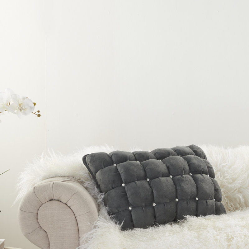 Buttons Throw Pillow, Dark Gray
