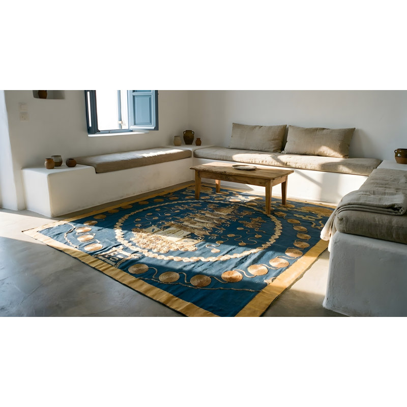 Antique Chinese Scenic Architectural Textile Art