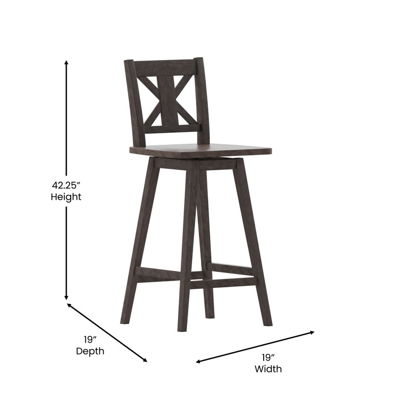 Tabouret de bar et de comptoir Bakersville, Tabouret de bar (siège d'une hauteur de 28,5 po), Brun