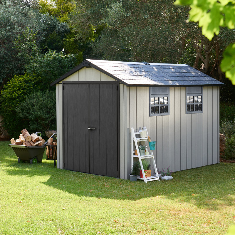 Keter Oakland 7.5 ft. W x 11.5 ft. D Apex Outdoor Garden Shed
