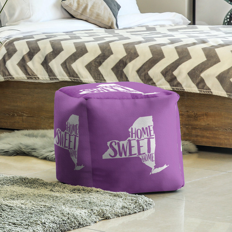 Repose-pieds cube new york home, Violet