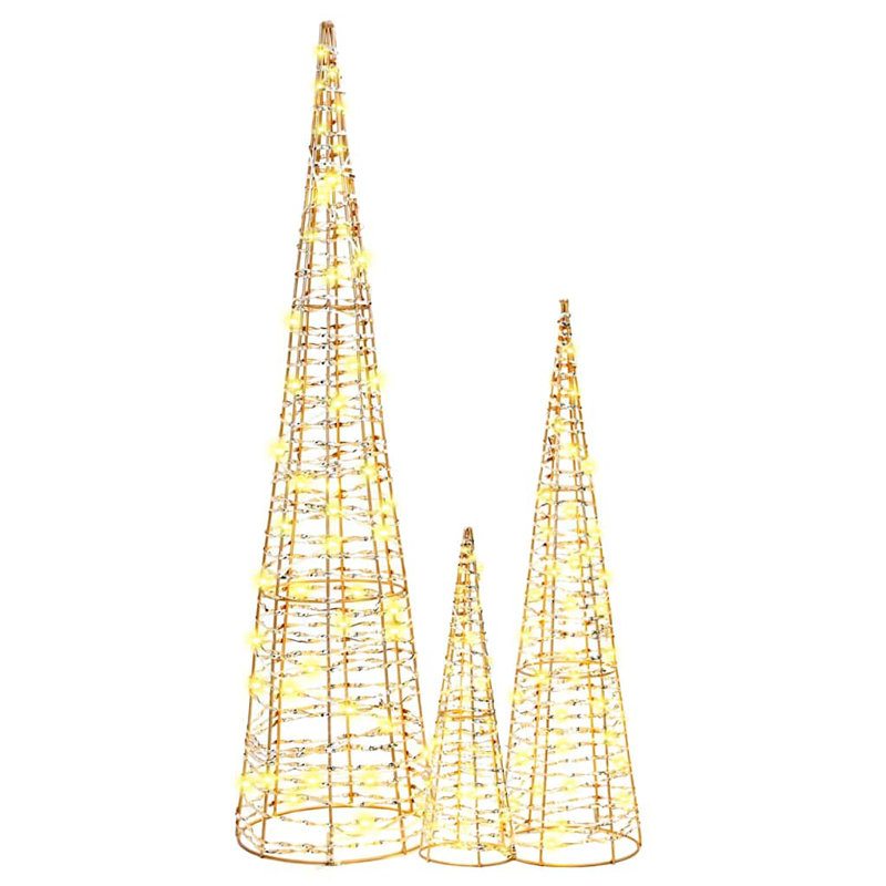 vidaXL Christmas Tree, Warm White/Gold