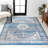 Marzo Ornate Bohemian Medallion Blue/Dark Gray Rug-2016266158