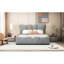 Lit plateforme tapissier en velours gris-878701411