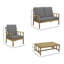 Daphne Wooden Garden Sofa Set - Natural-566069509
