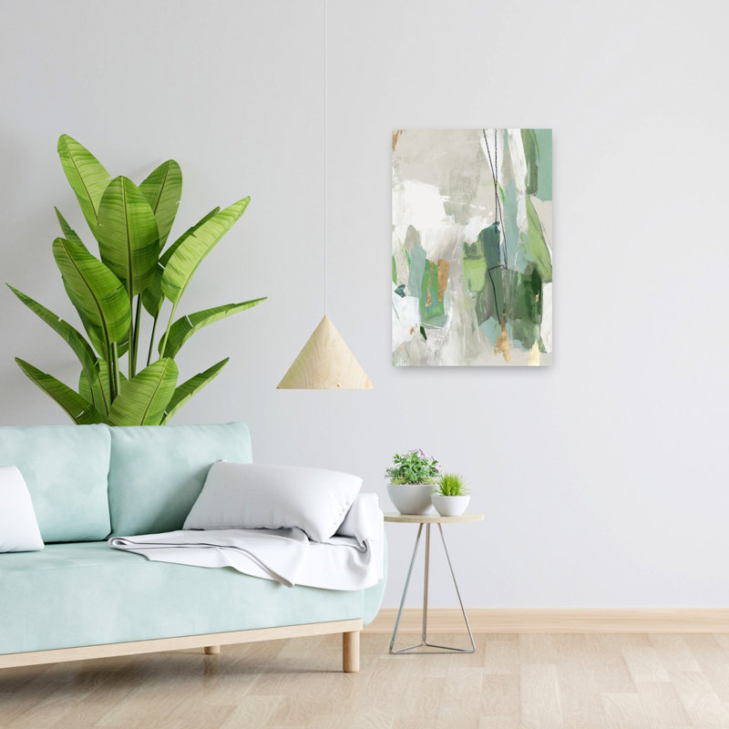Enchanted Emerald II, paysage biologique moderne abstrait, art naturel, H 24 po x l 16 po