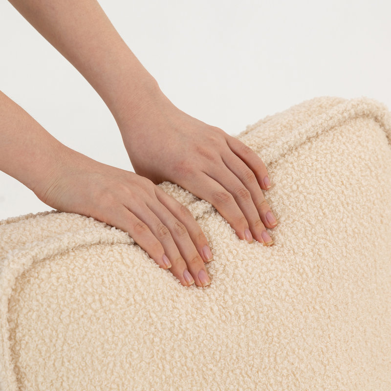 Fauteuil simple beige en molleton Teddy, Beige