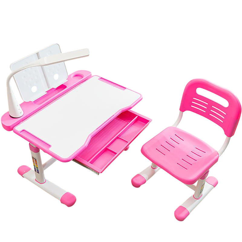 Bureau et chaise d'enfant multifonctionnels réglables, Rose