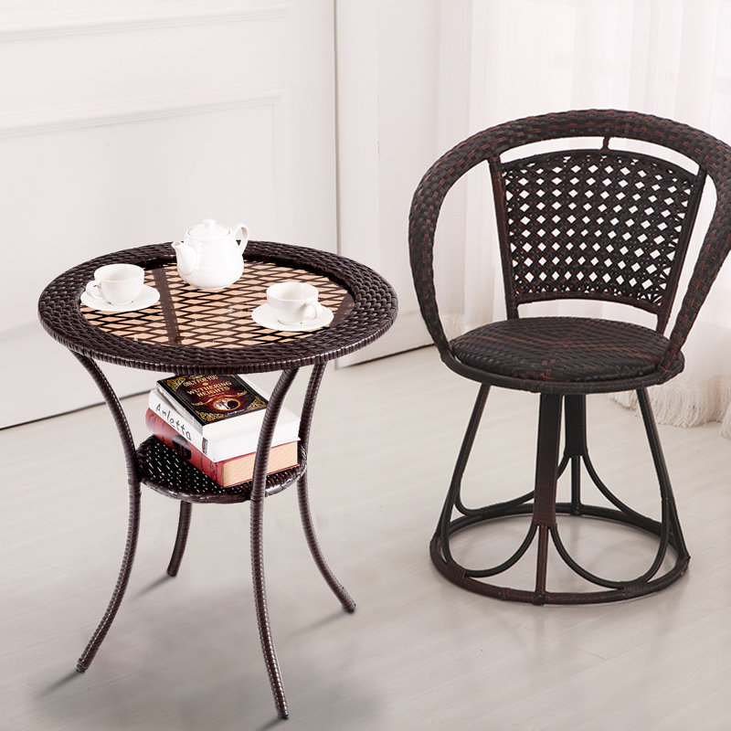 Lissie Round Glass Outdoor Dining Table - 64 cm W 64 cm D