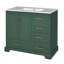 Ensemble de meuble-lavabo traditionnel 36 po avec lavabo en résine, armoire de salle de bain verte avec deux portes et quatre tiroirs