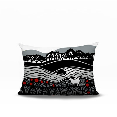 Oreiller rectangulaire intérieur / extérieur Voldy Floral Landscape
