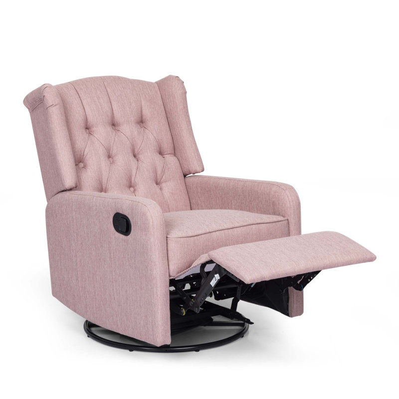 Fauteuil inclinable manuel polyvalent avec design intemporel et fonction pivotante, Rose clair