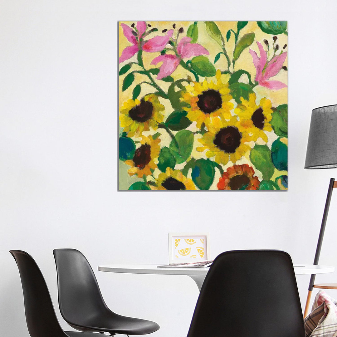 Sunflowers & Lilies by Kim Parker - Wrapped Canvas Gallery-Wrapped Canvas Giclée
