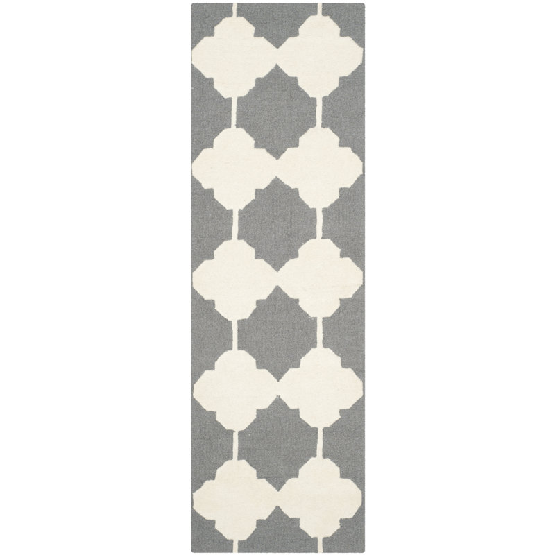 Cannen Hand Tufted Wool Geometric Rug, Runner 2'6" x 8'