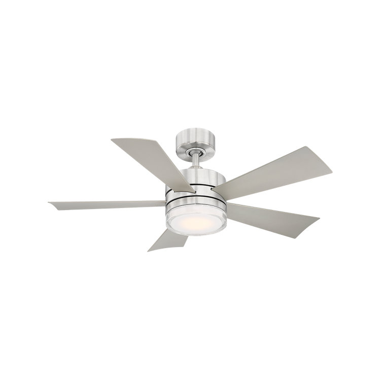 Wynd 5 - Blade Outdoor /Indoor Smart Ceiling Fan with Remote Control and LED Light Kit Included, Works With Alexa and iOS or Android App