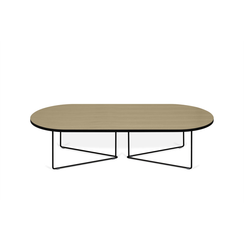 Analeesa Oval Coffee Table, Light Oak Veneer 