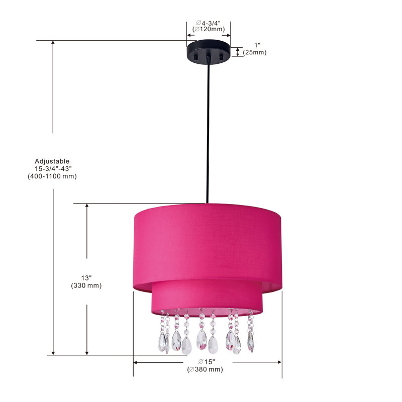 Luminaire suspendu tambour 3 lumières Kazem