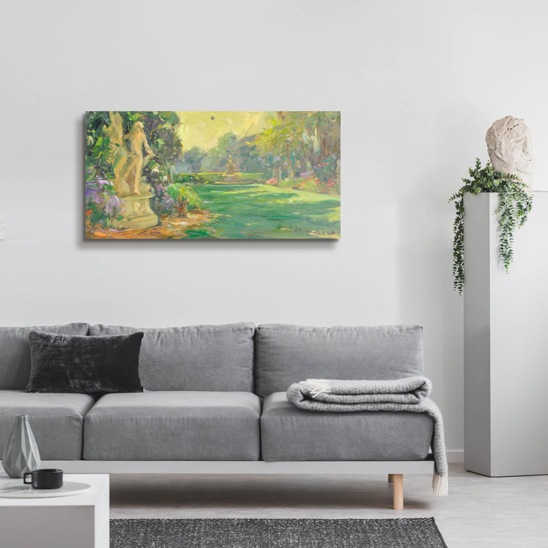  Art mural en verre 48 po x 24 po «Lake région» par Allayn Stevens, H 24 po x l 48 po