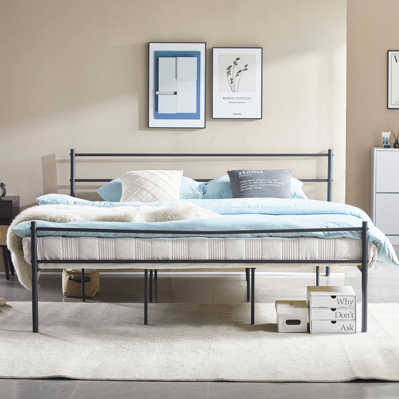 Camarda Metal Bed, European Kingsize (160 x 200cm), Black